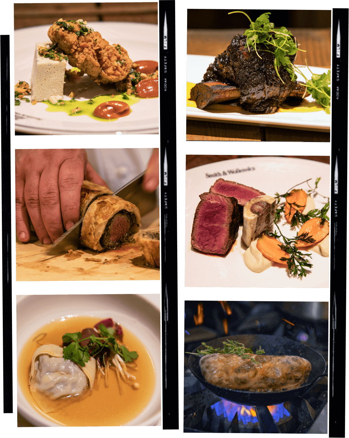 Grid of dining images