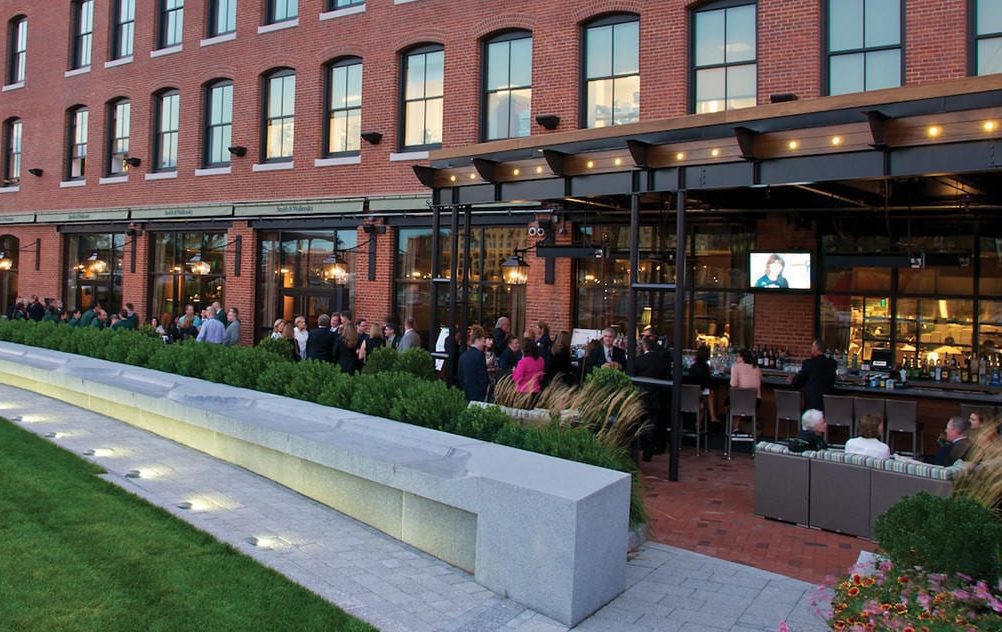 Reception at S&W Boston Atlantic Wharf Patio