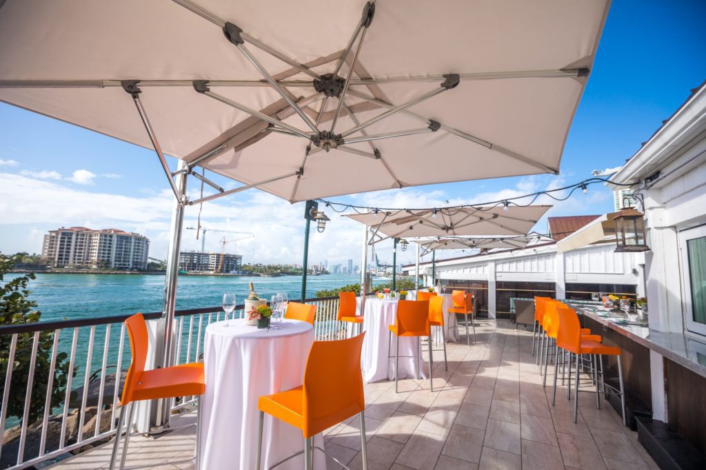 Outside space overlooking the harbour at S&W Miami Beach
