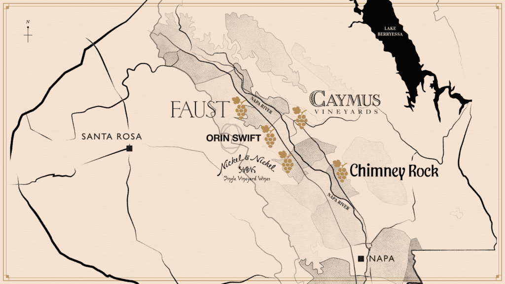 Napa Valley vineyards map
