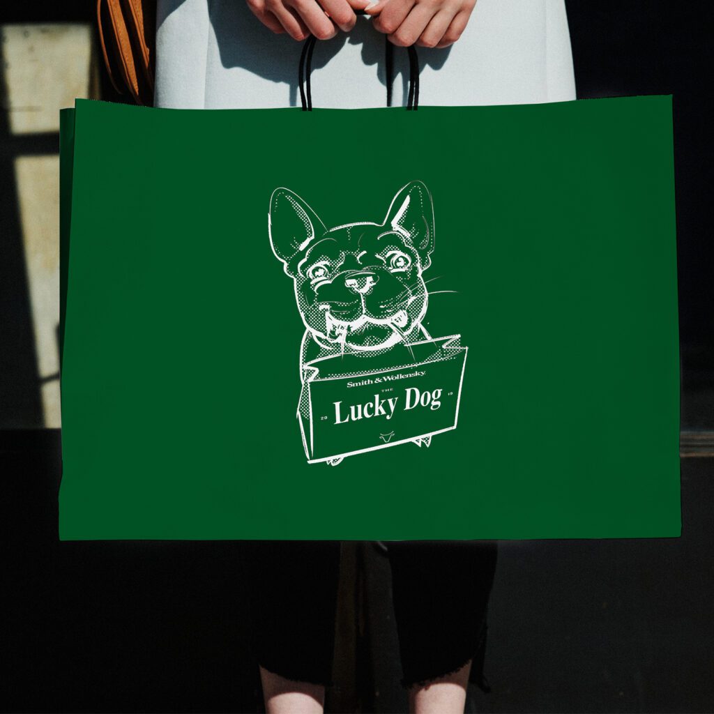 S&W Lucky Dog green takeaway bag